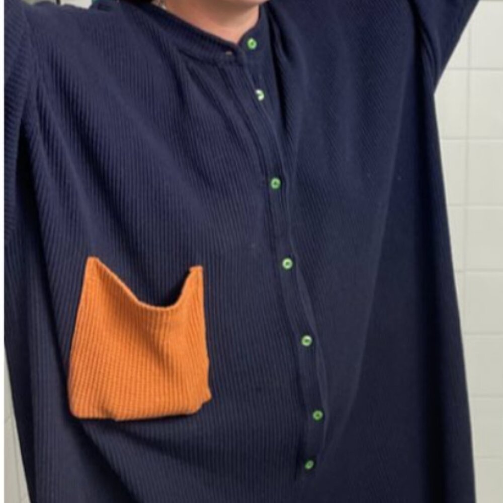 Red Sky - jumpsuit in blue waffle